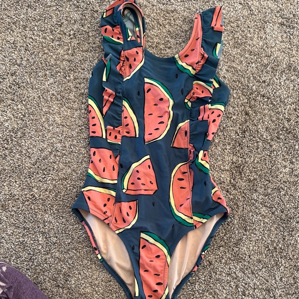 Tea Collection Watermelon Slice One Piece Swimsuit size 12 GUC